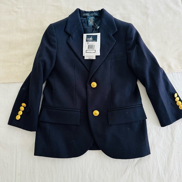 NWT Polo Ralph Lauren Boy's Wool Navy Blue Blazer Size 4T- Made In Italy - Picture 2 of 11